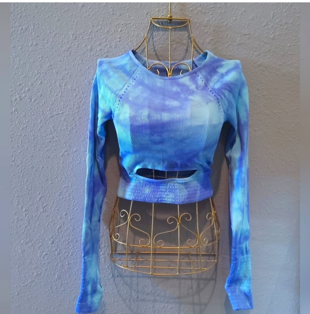 FREE PEOPLE Cut It Out Custom Tie-dye Long-sleeve Top NWOT - XS/S